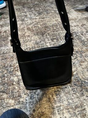 Coach Black Leather Janice Legacy Zip Crossbody Bag 9966